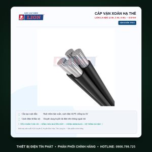 Dây cáp điện LV-ABC 4x150 – Cáp vặn xoắn 4 lõi, ruột nhôm, cách điện XLPE – 0.6/1kV – LION