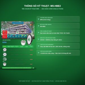 Thông số kỹ thuật MS-HBE2 - Cảm biến Microwave MPE dùng cho đèn HBE2 Tín Phát Electric