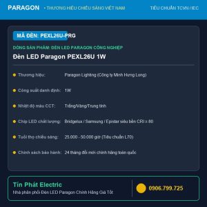 Đèn LED Paragon PEXL26U 1W