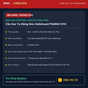 Cầu Dao Tự Động Sino SafeGuard PS45N/C1010 (4P)
